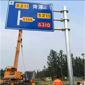 Poste de señal de tráfico de señalización de carretera poste de tablero de señal galvanizado en caliente