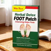 Patchs détoxifiants pour les pieds au charbon de bambou et à l'armoise, marque privée Winstown, pour adultes, améliorent l'immunité, soulagent le stress, favorisent le sommeil.