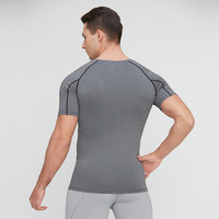 Vêtements de fitness respirants pour hommes, t-shirt à manches courtes PRO, course à pied, marathon, vêtements d'entraînement à séchage rapide