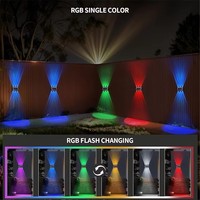 Lampe murale de jardin en polycarbonate carrée solaire à LED, étanche, extérieure, blanc chaud 3000K