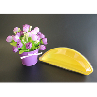 Boîte d'emballage alimentaire jetable en plastique en forme de bateau, base jaune, couvercle transparent, pour pâtisserie et desserts