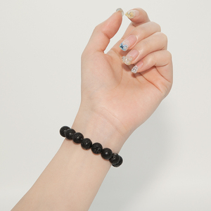 8mm Natural Healing lava Stone <strong>Gemstone</strong> <strong>Bracelet</strong> Chain Rock Essential Oil Diffuser Stretch Lava Rock Beaded <strong>Bracelets</strong> - Product Image 5