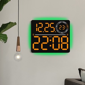 Orologio da Parete LED Multifunzione Huayang 6692 con Display Settimanale, Telecomando, Doppio Allarme, Timer, Luce Ambientale RGB, Decorazione per la Casa - Product Image 1