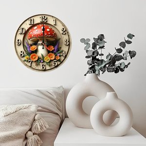 Round Wooden <b>Wall</b> <b>Clock</b> 25cm <b>Silent</b> Movement Home Office Minimalist Decor - Product Image 3
