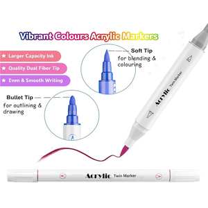 Stylos à peinture acrylique NOVISON pour nail art et body art, 12 à 48 couleurs, à base d'eau, séchage rapide, pour manucure DIY, marqueurs de tatouage temporaire, sans danger pour la peau - Product Image 4