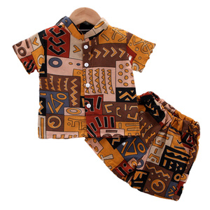 Vêtements pour garçon en bas âge, tenues d'été pour enfants, ensembles chemise et short, vêtements d'été pour bébé de 1 à 6 ans - Product Image 1