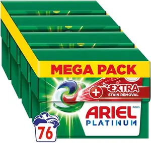 Ariel tout-en-un Platinum PODS détergent à lessive liquide comprimés/capsules, 120 lavages (60x2) avec tache supplémentaire