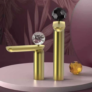 Di lusso di alta qualità di cristallo manico spazzola oro rosa ottone rubinetto di acqua per il lavandino del bagno - Product Image 4