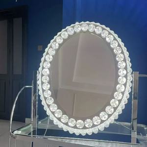 Large Oval LED Crystal Makeup Mirror with Lights, a Stylish and Luxurious Desktop Mirror with <b>Smart</b> <b>Lighting</b> - Product Image 3
