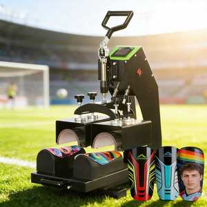 Presse à chaud double station pour protège-tibias, machine de transfert par sublimation pour impression personnalisée sur protège-tibias sportifs - Product Image 1