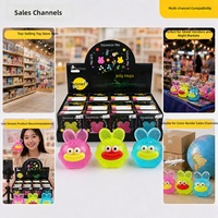 Jouet à presser Lapin à grande bouche de dessin animé, super doux, en gelée, anti-stress, poupée sensorielle fantaisie, lot en boîte de présentation pour la vente en gros
