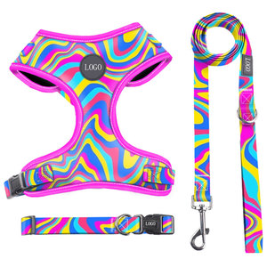 Arnés para mascotas de alta calidad, juego de cuerda de tracción, estilo coreano a la moda, arnés para cachorros y gatos, correa de tela de malla transpirable para perros - Product Image 3