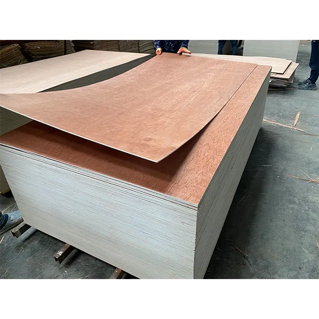 3mm 5mm natural wood veneer red okoume faced marine plywood sheets for furniture door skin