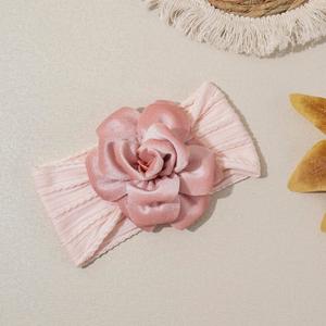 Handgemaakte roosbloem design haaraccessoires elastische zachte nylon hoofdband bruiloft hoofdband baby haar hoofdband - Product Image 4