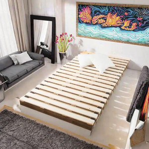 King <strong>Size</strong> Modern Japanese Style Tatami <strong>Platform</strong> <strong>Bed</strong> Solid Oak Pine Panel Fold-Up Design for Home Use Wooden <strong>Beds</strong> - Product Image 3