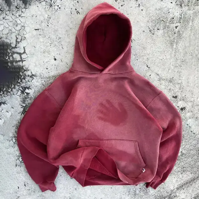 Chất Lượng Cao Nhà Sản Xuất Cashmere Mặt Trời Faded Quá Khép Cắt Nhuộm Crop Hoodies Tùy Chỉnh Nặng Đá Axit Rửa 100 Bông Áo Người Đàn Ông