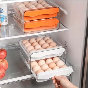 1 Stück Küchen-Eier-Aufbewahrungsbox Kühlschrank Frischhaltedose Kunststoff 2-Schicht-Schubladentyp Große Kapazität Aufbewahrung Haushalt Küchenorganizer Regal - Product Image 2