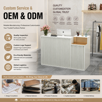 Comptoir de réception personnalisé, luxe moderne, carré, avec éclairage LED, armoire de rangement, salon, spa, bureau commercial, MDF