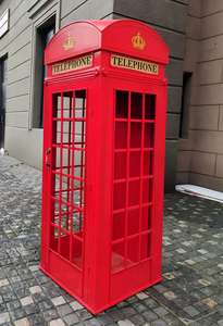 आधुनिक लोहे के लंदन टेलीफोन बूथ शादी की सजावट कृत्रिम फूलों के साथ गुलाबी रंग-नया आगमन - Product Image 4