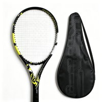 Raquette de tennis en fibre de carbone intégrale, finition brillante, légère, performance professionnelle, poids équilibré, tête surdimensionnée, poignée antidérapante