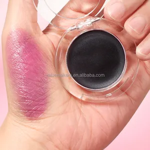 Marca propia, rubor de labios negro cremoso, paleta de colorete vegana que cambia de color, maquillaje de etiqueta privada