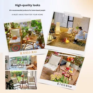 Juego de jardín de madera de tres piezas de estilo moderno para balcón interior Patio exterior <span class=keywords><strong>Terraza</strong></span> o arreglo de área de ocio - Product Image 3