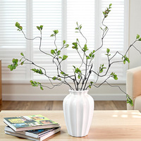 Branches artificielles en soie avec feuilles de cerisier couleur automne et petites feuilles de vigne séchées, pour décoration maison et bureau