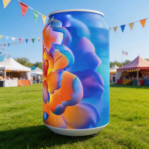 Pantalla LED Interior con Forma de Lata de Refresco, Cilindro Flexible para Publicidad en Puertas de Refrigeradores de Cerveza y Bebidas Congeladas, Personalizable - Product Image 1