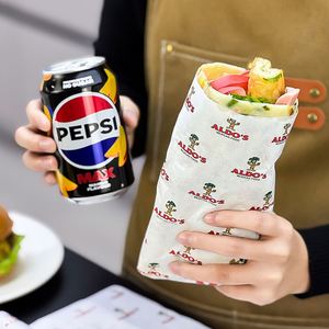 Factory Customization Wholesale Eco-Friendly Greaseproof PE Hamburger <b>Wrapping</b> <b>Paper</b> for Sandwich Cake Food Packaging - Product Image 4