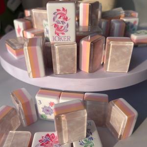 ชุดไพ่นกกระจอกมุก มิสมะจอง พร้อมอะคริลิกลายริ้วสีชมพูมุก สำหรับ 4 ผู้เล่น เป็นมิตรกับสิ่งแวดล้อม เกมไพ่นกกระจอกแบบอเมริกันสำหรับค่ำคืนแห่งการเล่นเกม - Product Image 5