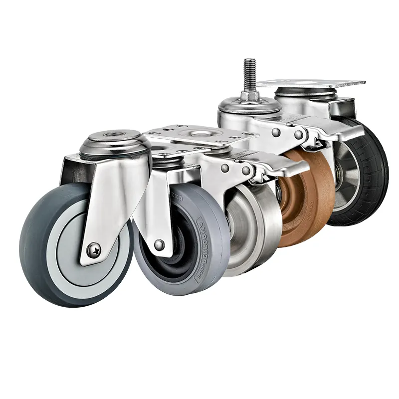 3"4"5" TPR/HIGH TEMP. /RUBBER trolley caster industrial wheels casters stainless steel caster wheels