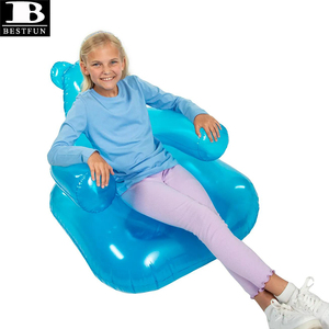 Poltrona Gonfiabile Premium a Forma di Orsacchiotto in PVC Trasparente <span class=keywords><strong>Blu</strong></span>, Divano Portatile per Bambini, per Casa, Spiaggia, Picnic, Campeggio - Product Image 2