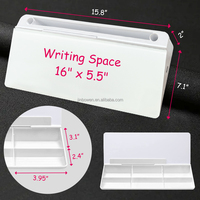 Tableau blanc de bureau en verre KBW, petit format, effaçable à sec, avec support pour clavier et tiroir, organiseur de bureau