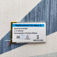 ISUNOO Pengganti Baterai Li-ion Isi Ulang 3.7V Kapasitas Tinggi 350mAh untuk ipod Nano 2nd Gen Nano 2