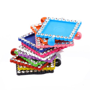 Base carrée incrustée de 25 mm, en alliage de pierre précieuse blanche colorée, pendentif pour collier de bijoux à faire soi-même - Product Image 3