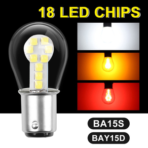 Lampu LED Putih Kuning Merah 1156 BA15S P21W LED 1157 BAY15D P21/5W LED 12V Lampu Sein Mobil Lampu Rem Otomatis Lampu Mundur - Product Image 2