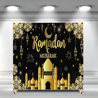 Housse de fond d'arche carrée pour mosquée, Noire, Double Face, pour l'Aïd Moubarak du Ramadan, Décoration de Cérémonie et de Fête, Personnalisable