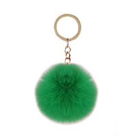 Porte-clés en fausse fourrure douce Pompon Boule de fourrure de lapin moelleuse Porte-clés pour femmes Charme de sac Pompons en peluche colorés Vente en gros en vrac