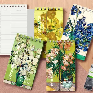 Stock Van Gogh World Famous Painting Pocket noted Learn English Foreign Words Memo notebook spiral Student Portable Notepad