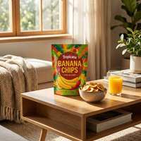 Sachet refermable personnalisé en Mylar de qualité alimentaire pour tranches de banane, idéal pour les snacks et fruits secs