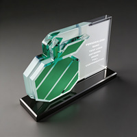 Neelpure 187693 Trophée en cristal noir avec base en forme de pomme, impression UV personnalisée, logo et texte sur mesure pour cérémonie d'entreprise, souvenir