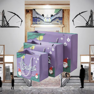 Sac fourre-tout à cordon violet unique 2026, nouveau modèle exquis en carton pour expositions et cadeaux - Product Image 2