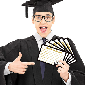 <span class=keywords><strong>Conseils</strong></span> de début et cartes de souhaits-Cartes de message de fête de remise <span class=keywords><strong>des</strong></span> diplômes or et noir pour les souvenirs de célébration <span class=keywords><strong>des</strong></span> diplômés - Product Image 3