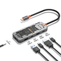 Station d'accueil métallique Fuallwin nouvelle génération 4K à double affichage DisplayLink 5-en-1 USB2.0/USB-C 5 Gbps de transfert Hub VGA pour ordinateur portable en stock