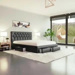 नए डिजाइन के बेडरूम फर्नीचर लक्जरी आधुनिक किंग साइज बिस्तर