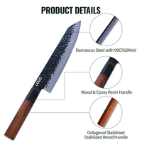 Couteau Kiritsuke professionnel de haute qualité de 8 pouces, manche en bois japonais, couteaux à fileter le poisson, couteau de cuisine Damas personnalisé