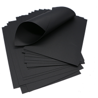 Papel de Regalo Antirrugas Recubierto de 250 g/m², Hojas de Cartón Negro de 1 mm, en Oferta