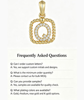 Collier pendentif YILUN lettre initiale Q torsadée carrée en argent S925 plaqué or pour filles, cadeau idéal pour anniversaire
