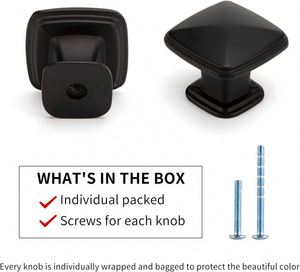 Poignées de meuble noires WEKIS, 4 pouces, pour tiroirs et armoires, quincaillerie de commode noire, minimalistes, carrées, à trou unique, en fer - Product Image 6
