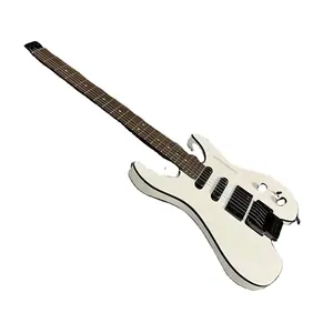 ヘッドレスエレキギターソリッドボディホワイトカラーフロイドローズトレモロブリッジ高品質ギターフリーシップスタインバーガーバージョン